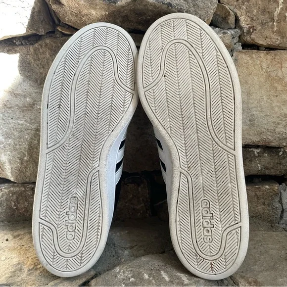 ADIDAS Cloudfoam Leather Black Advantage Sneakers - Picture 7 of 7